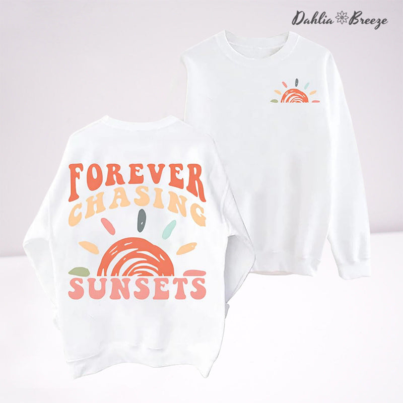 Sweat-shirt de plage mignon à la poursuite des couchers de soleil