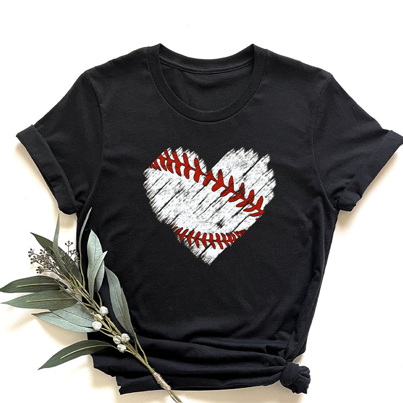 T-shirt coeur de détresse de baseball