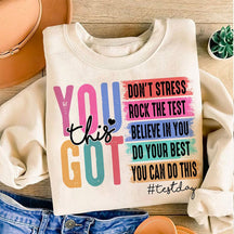C'est le jour du test, tu as ce sweat-shirt