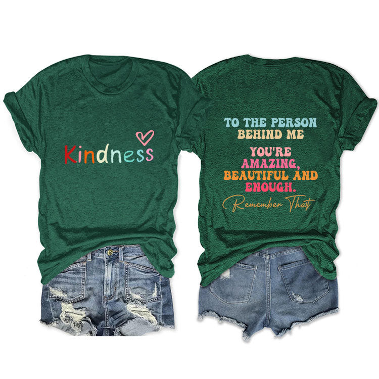 T-shirt Gentillesse envers la personne derrière moi