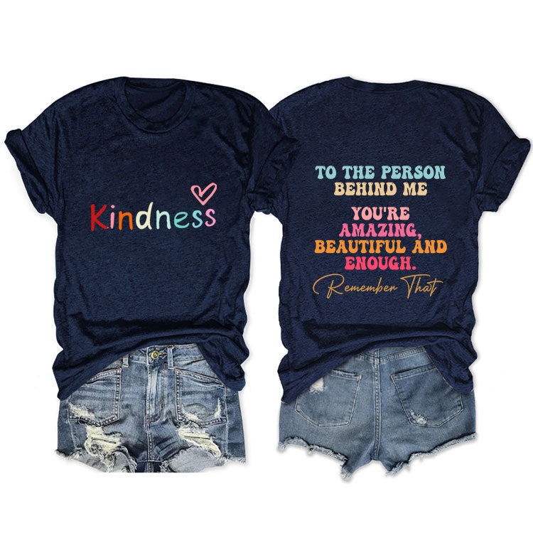 T-shirt Gentillesse envers la personne derrière moi