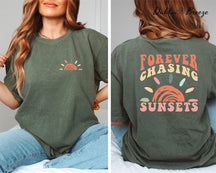 T-shirt rétro Sunsets Beach pour les vacances d'été