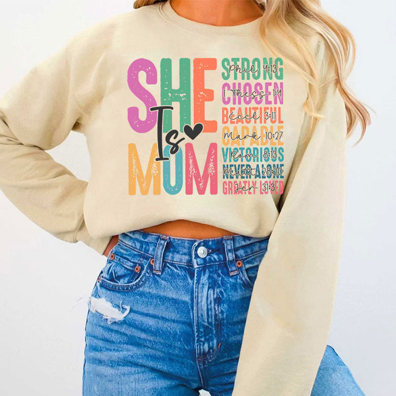 Sweat-shirt à imprimé lettre She is Mom