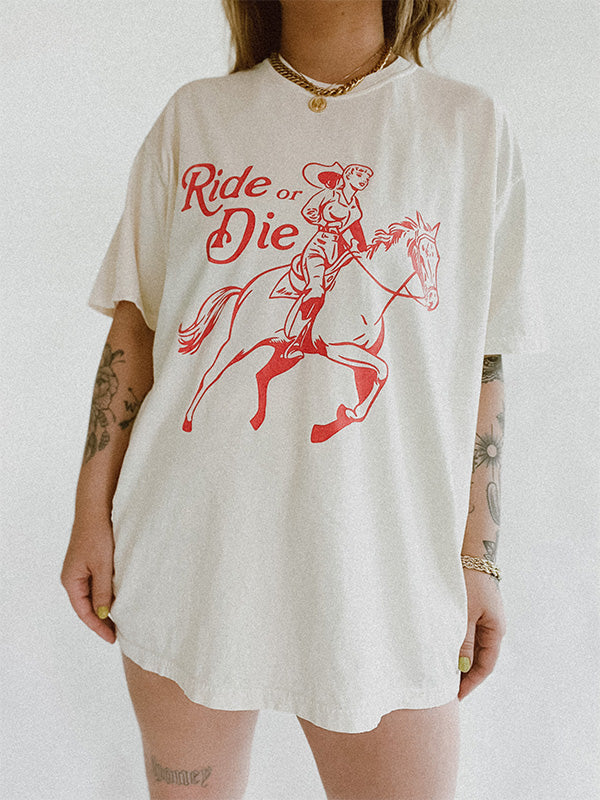 Ride or Die Western Cowgirl T-shirt