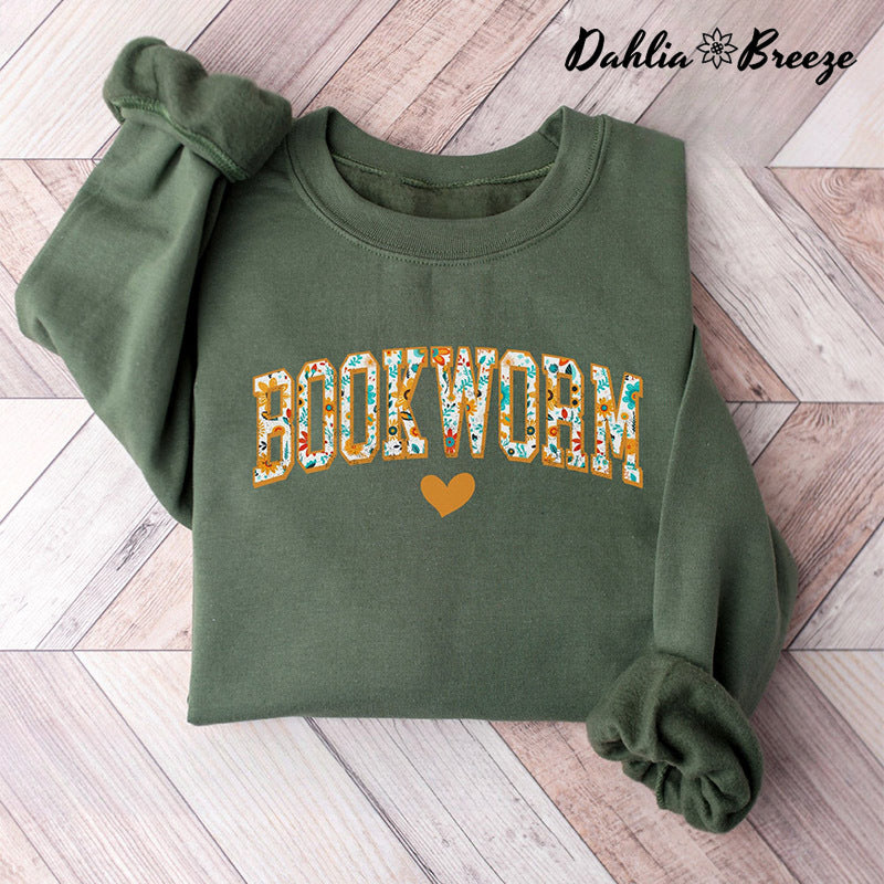 Sweat-shirt Floral Bookworm Book Lover