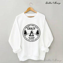 Sweat-shirt drôle à col rond Crazy Camping
