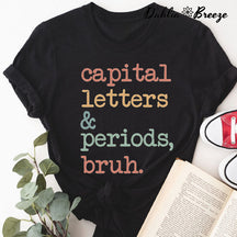 T-shirt Bruh lettres majuscules et points