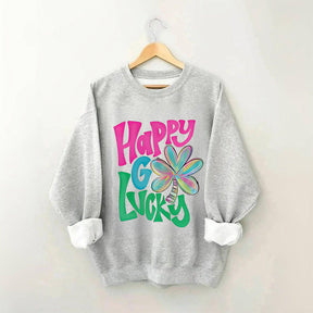 Kleeblatt-Sweatshirt „Happy Go Lucky“.