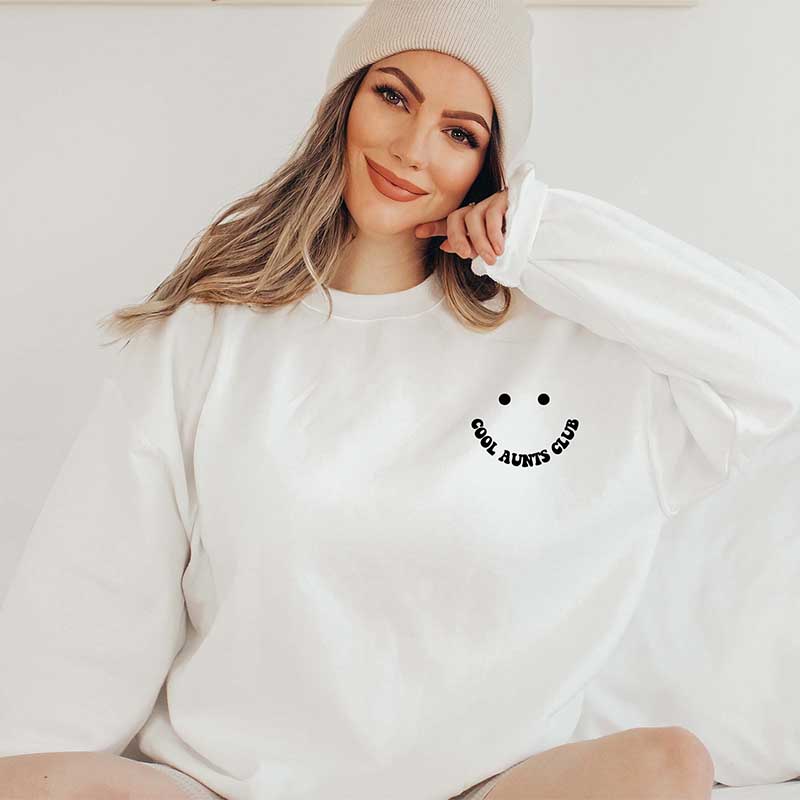 Cool Aunts Club Letter Print Sweatshirt