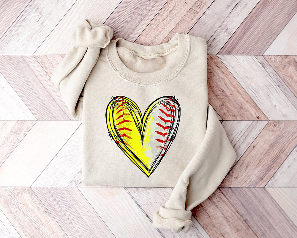 Sweat-shirt coeur en détresse softball