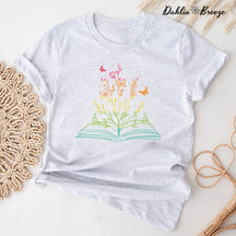 T-shirt imprimé plante florale Book Lover