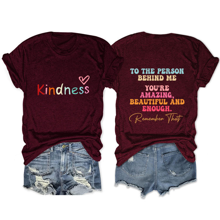 T-shirt Gentillesse envers la personne derrière moi