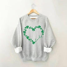 Sweat-shirt Heart Shamrock St Patrick's Day
