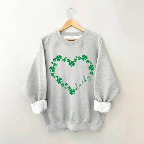 Sweat-shirt Heart Shamrock St Patrick's Day