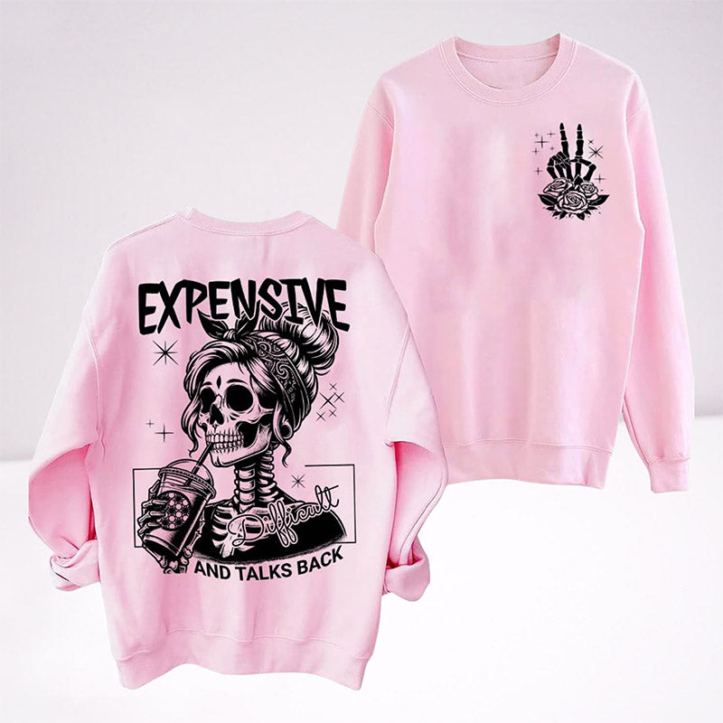 Sweat-shirt cher, difficile et parle en retour