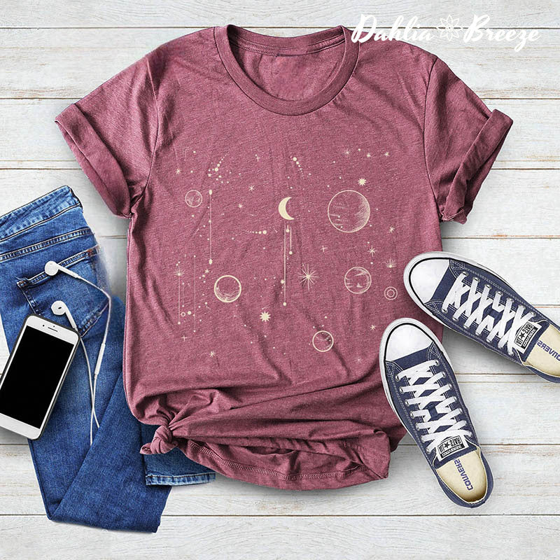 T-shirt esthétique d’astronomie de lune