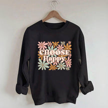 Choisissez le sweat-shirt imprimé Happy Flowers
