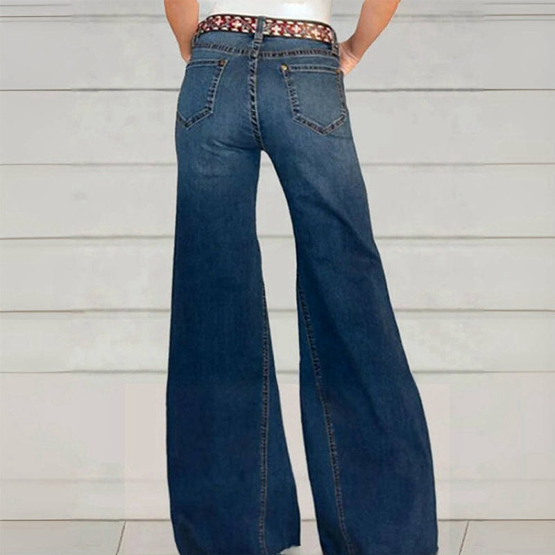 Ausgestellte Vintage-Jeans mit hoher Taille