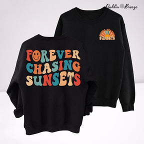 Sweat-shirt à col rond Forever Chasing Sunsets
