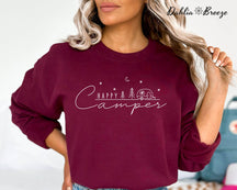 Sweat-shirt à col rond Happy Camper