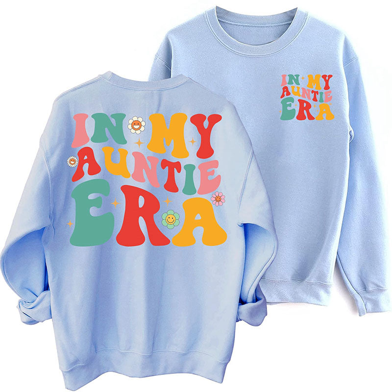 Sweat-shirt imprimé sur le côté In My Auntie Era 2
