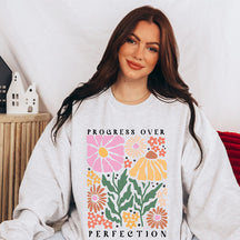 Sweat-shirt à col rond et imprimé fleurs sauvages
