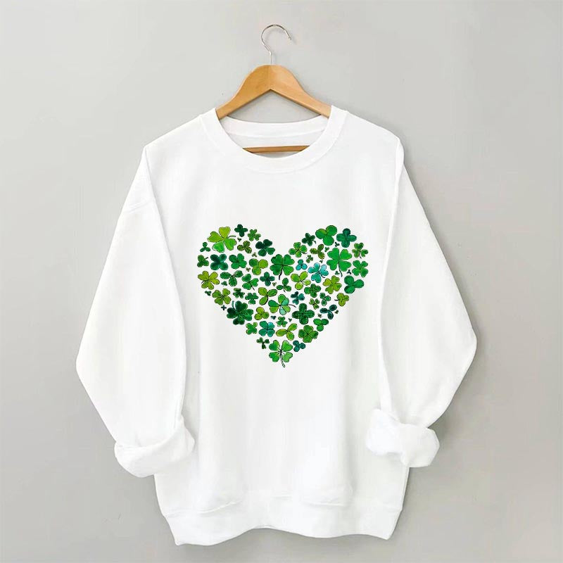 Sweat-shirt Clover Heart pour la Saint-Patrick