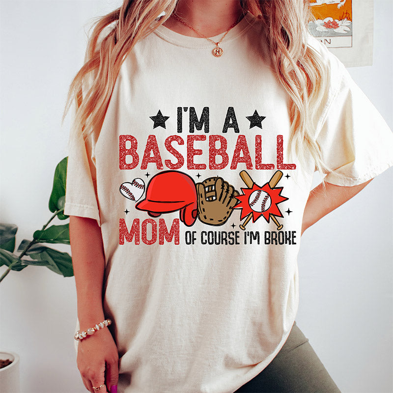 T-shirt imprimé drôle de maman de baseball