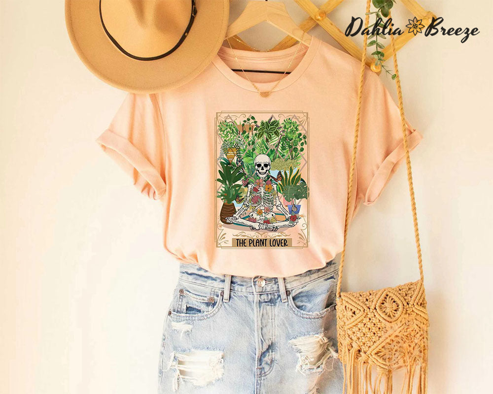 T-shirt squelette floral The Plant Lover