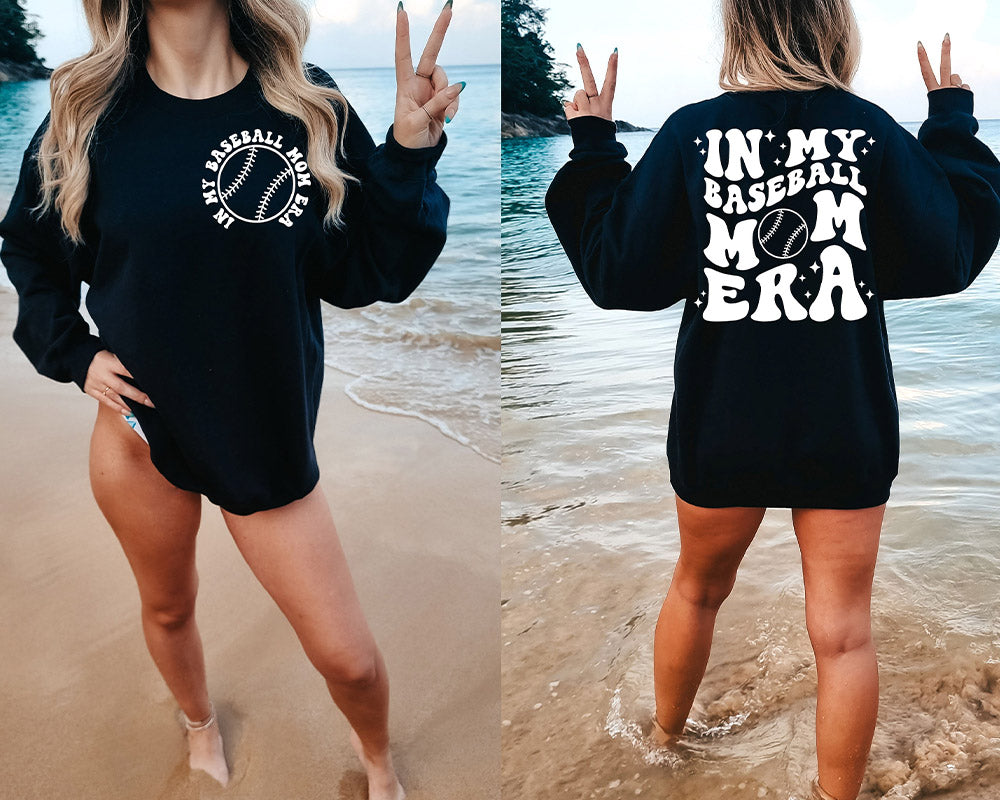 Sweat-shirt Dans mon époque de maman de baseball