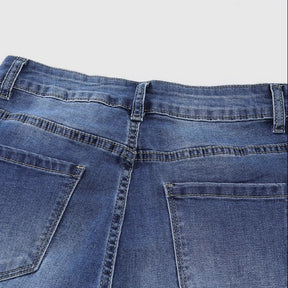 Jean évasé effet vieilli taille moyenne