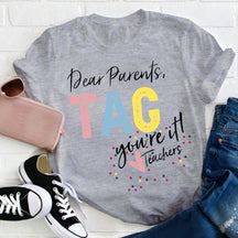 T-shirt Étiquette Chers Parents