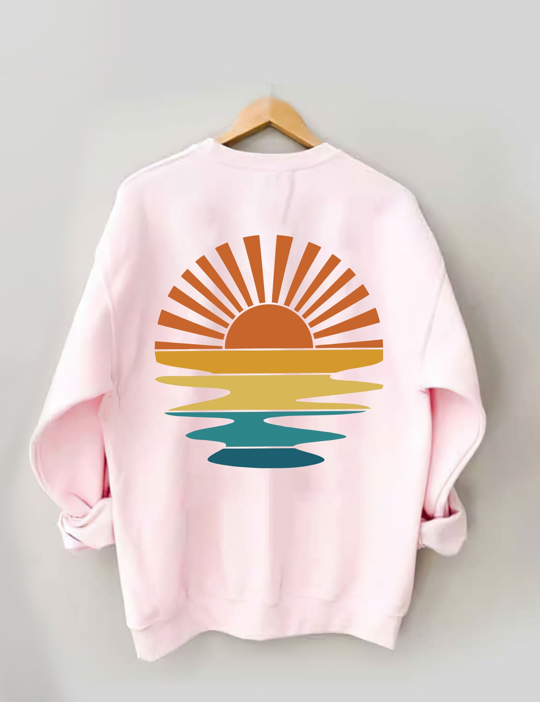 Retro Sunset Rays Wavy Sweatshirt