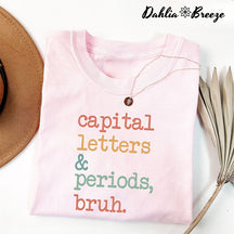 T-shirt Bruh lettres majuscules et points