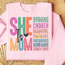 Sweat-shirt à imprimé lettre She is Mom