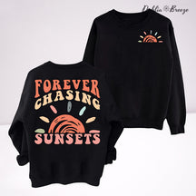 Sweat-shirt de plage mignon à la poursuite des couchers de soleil