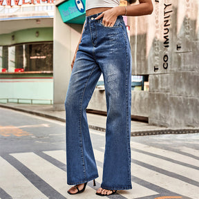 Jean mode bootcut délavé