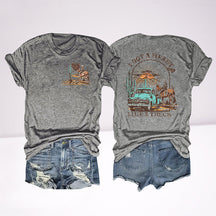 J'ai un cœur comme un camion Western Sunset Cowgirl T-shirt