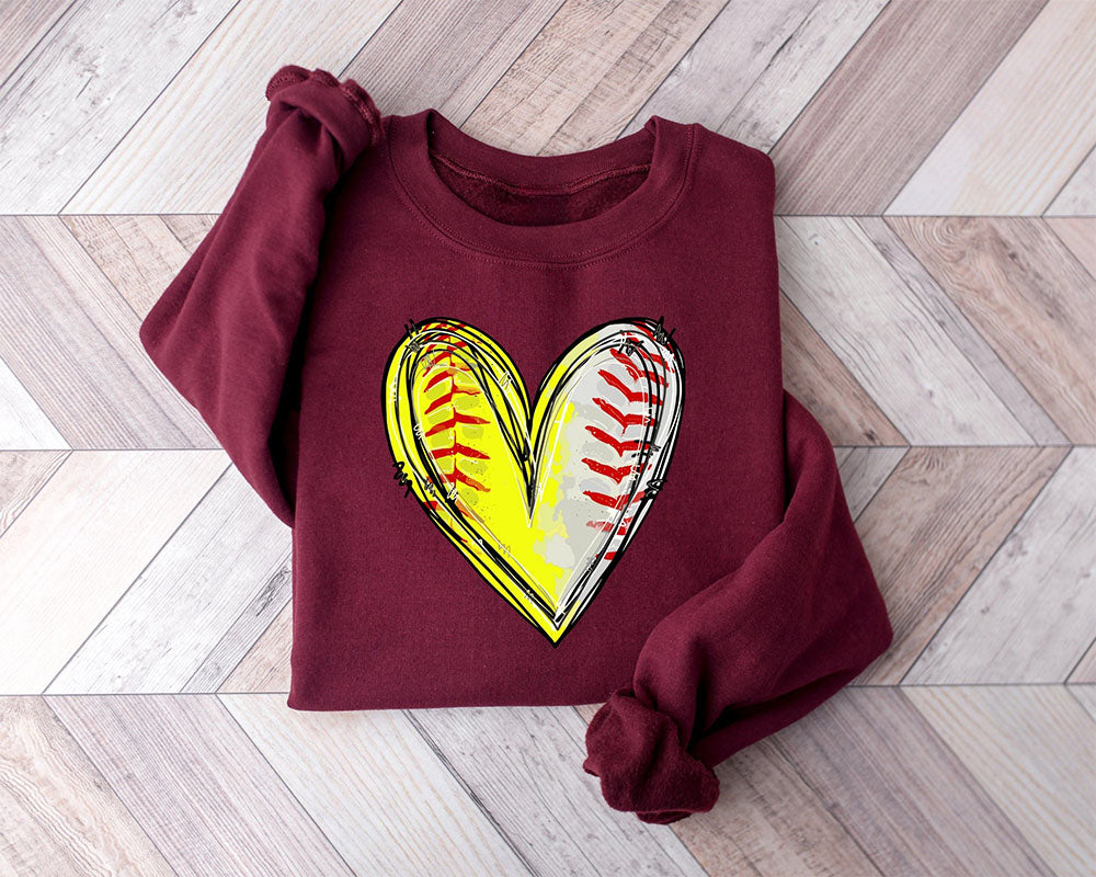 Sweat-shirt coeur en détresse softball