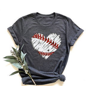 T-shirt coeur de détresse de baseball
