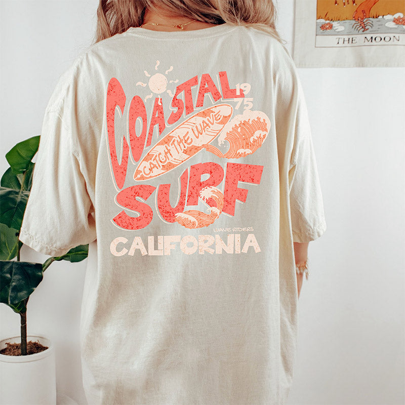 T-shirt de plage tendance Coastal Surf