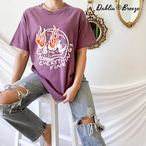 Everything Is Fine Vintage Skull T-shirt