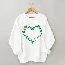 Sweat-shirt Heart Shamrock St Patrick's Day