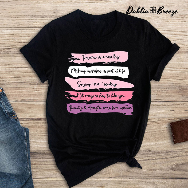 T-shirt imprimé lettre inspirante