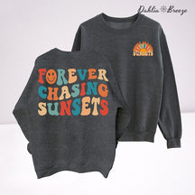 Sweat-shirt à col rond Forever Chasing Sunsets