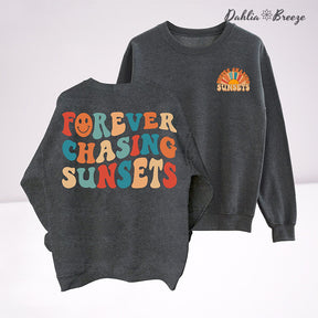 Sweat-shirt à col rond Forever Chasing Sunsets