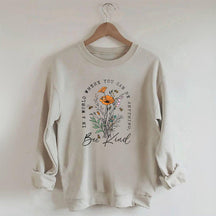 Bee Kind Sweatshirt mit Blumendruck