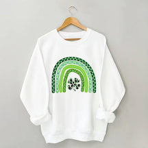 Kleeblatt-Leopard-Regenbogen-Sweatshirt