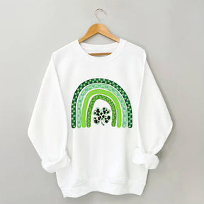 Kleeblatt-Leopard-Regenbogen-Sweatshirt