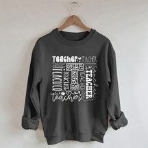 Lehrer-Sweatshirt mit Buchstaben-Print